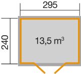 Weka Gartenhaus 219 Gr. 2, 295 x 240 cm, Flachdach mit WekaLine, schwedenrot