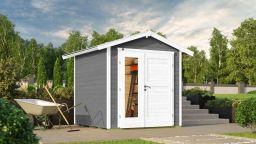 Weka Gartenhaus 224 A Gr. 1 grau, 21 mm, neue Design-Doppeltür
