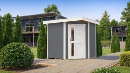 Weka Gartenhaus 229 A Gr. 1, grau, 21 mm, neue Design-Einzeltür