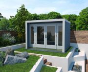Weka Designhaus 263 Gr.3, 295 x 295,  Panorama-Doppeltür, grau