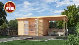 Weka Gartenhaus 321 B Gr. 2, mit Anbau, 489 x 194 cm, naturbelassen (321.2520.20250)