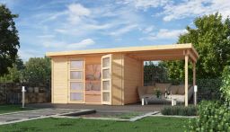Weka Gartenhaus 321 B Gr. 3, mit Anbau, 484 x 250 cm, naturbelassen (321.2525.20250)