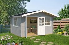 Weka Gartenhaus 401 Gr.1 , 444,6 x 390 cm, grau/weiss