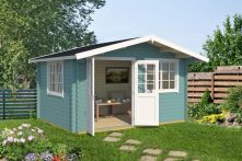 Weka Gartenhaus 401 Gr.1 , 444,6 x 390 cm, türkis/weiss