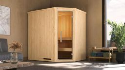 Weka Elementsauna Varberg Eck 1 mit Glastür 194x144 cm