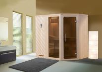 Weka Elementsauna Varberg Eck 1 mit Glastür & Fenster 194x144 cm