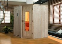 Weka Elementsauna Varberg Eck 2 mit Holztür 194x177 cm