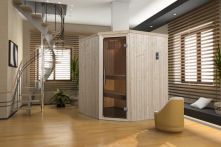 Weka Elementsauna Varberg Eck 2 mit Glastür 194x177 cm