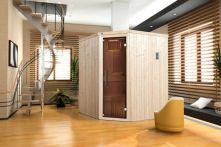 Weka Elementsauna Kiruna Eck 2 mit Glastür 194x177 cm mit Ofen