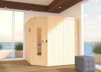 Weka Elementsauna Varberg Eck 3 mit Holztür 194x194 cm mit Ofen