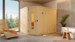 Weka Elementsauna Varberg Eck 4 mit Holztür 244x194 cm