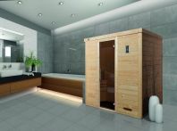 Weka Massivholz-Elementsauna Kemi 3 mit Glastür 195x145 cm