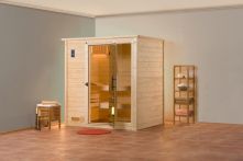 Weka Massivholzsauna Bergen 1 mit Glastür & Fenster 198x148 cm