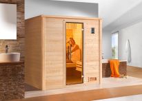 Weka Massivholzsauna Bergen 1.8 mit Glastür 198x181 cm
