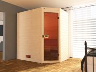 Weka Massivholzsauna Valida Eck 1 mit Glastür 189x139 cm