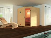 Weka Massivholzsauna Valida Eck 1.8 mit Glastür 189x172 cm