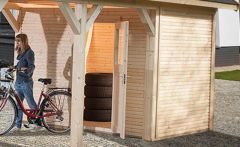 Weka Carportlagerraum aus 28 mm Cubilisbohlen (600.0700.00.30)