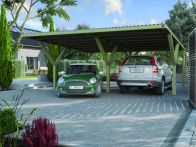 Weka Y-FLACHDACH DOPPELCARPORT, 588 x 362 cm, PVC Dach
