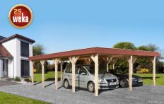 Weka Leimholz-Flachdach Doppelcarport 615 Gr.2, 576 x 784 cm (615.6283.00.00)