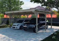 Weka Flachdach-Doppelcarport 616  , 500 x 500 cm