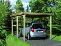 Weka Flachdach Einzelcarport 617 Gr. 1,  294 x 398 cm, ohne Dachplatten