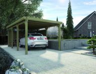 Weka Flachdach Einzelcarport 617 Gr. 2 , 294 x 591 cm,  ohne Dachplatten