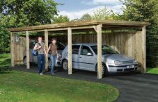 Weka Flachdach-Einzel-Carports 617 Gr.3, 294 x 784 cm (617.3279.00.00)