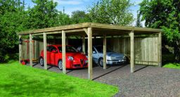 Weka Flachdach-Doppelcarport 618 Gr. 3, 576 x 784 cm, ohne Dachplatten