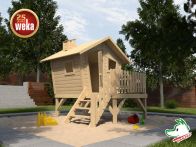 Weka Kinderspielhaus Lotti mit Treppe und Terrasse,  177,5 x 200 cm, fichte natur