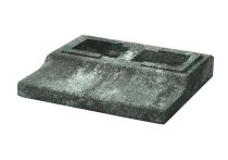 Weserwaben Übergangsstein Anthrazit-weiß meliert glatt | 40x35x8,0/4,0 cm