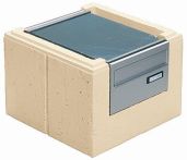 Weserwaben Residenzpfeiler Pfeilerelement mit Briefkasten Silber Eloxiert | 40x40x28 cm