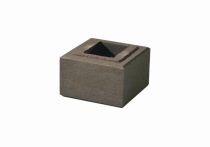 Weserwaben Trend-Line Mauerstein 1/2 Grau-Terra meliert glatt | 19x19x12 cm