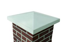 Weserwaben Pfeilerabdeckung Spitzdach, Naturgrau Guss, glatt | 60 x 5,5-13,0-5,5 x 60